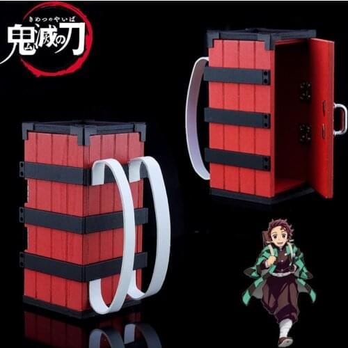 Anime Demon Slayer Cosplay Kimetsu No Yaiba Kamado Tanjirou Agatsuma Zenitsu Hashibira Inosuke Kamado Nezuko Box Keychain Gift