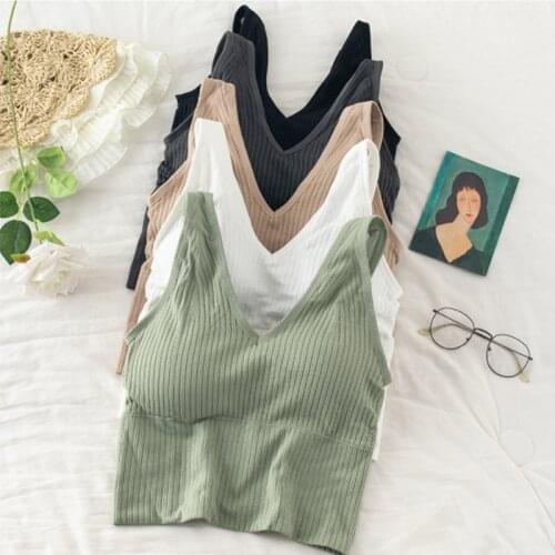 2021 New 5Colors Sexy Tube Tops Push UP Bra Woven Wrapped Top Underwear V-Tie Bra Pad Wireless Sports Bra