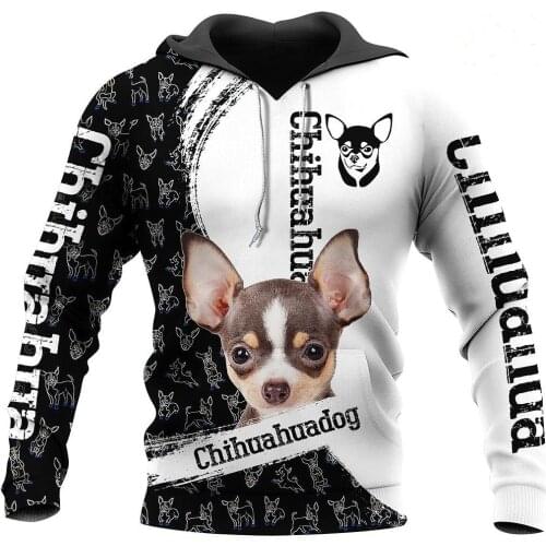 Chihuahua Dog 3D Hoodie Men/Women Hipster Streetwear Outfit Autumn 90s Boys Hiphop Hood Sweatshirts Tops Punk Clothes Drop ship