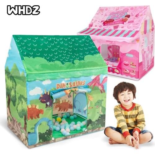 Kids Play House Game Tent Toys Dinosaur Pink Ice Cream Boy Girl Princess Castle Portable Indoor Outdoor Children Play Tent House