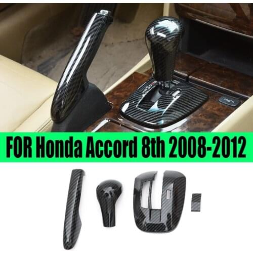 FOR Honda Accord 8th 2008-2012 carbon fiber central console Gear shift trim 4pcs