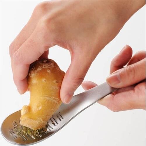 Quevinal 100pcs/lot Kitchen Stainless Steel Lemon Mixer Ginger Grater Wasabi Garlic Grinding Tools Cheese Grater Mixing Spoon