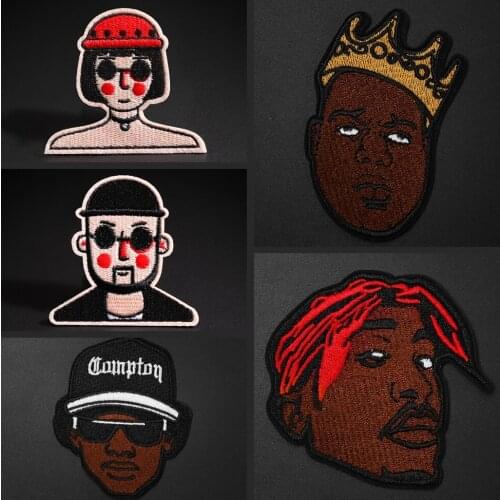 Portrait patches wholesale Blacks and whites tide personality badge T-shirt hat Bag Punk decoration stickers ironing on clothes