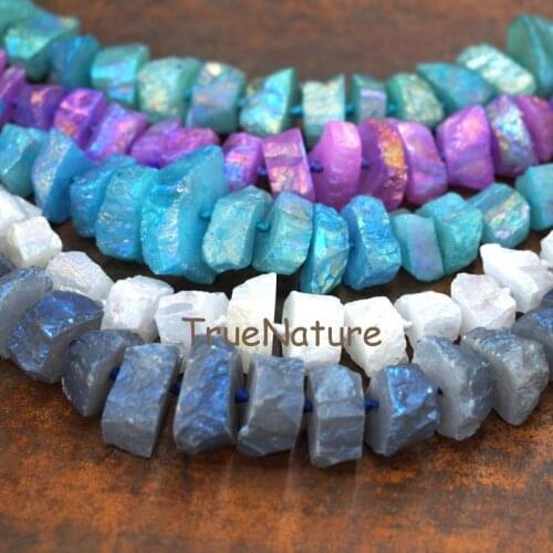Natural Crystal Quartz Stone Tower Clear Quartz Loose Beads Strands Titanium Rainbow Electroplated Jewelry In 10-40 mm BE6585