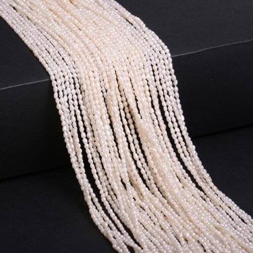 Natural Pearl Beads Freshwater Pearl Bead High Quality 2mm Rice Shape for Jewelry Making Necklace Bracelet Charms