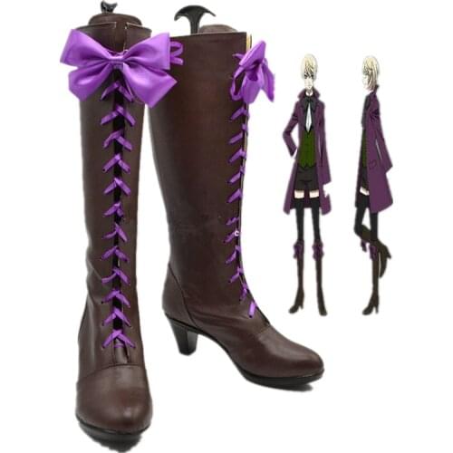 New Black Butler Aihara Alois Trancy Cosplay Boots Shoes Handmade