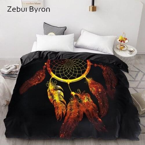 3D Custom Duvet Cover,Comforter/Quilt/Blanket case Queen/King Bedding 220x240/200x200,Dreamcatcher Black golden Home textile