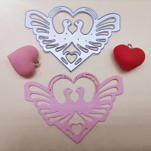 Cutting Metal Dies Hollow Kiss Birds Scrapbook Decoration Template Embossing DIY Paper Card Craft 78*55mm