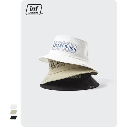 INFLATION 2021 New Summer Beach Cap Women Casual Letter Embroidery Fisherman Hat Unisex Harajuku Outdoor Sun Hats Men