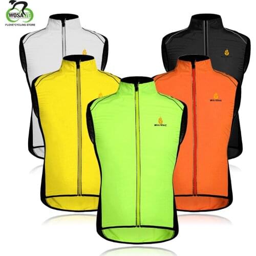 Windproof Cycling Sleeveless Vest Bicycle Jerseys Wind Coat Waterproof Bike Reflective Vest Men Women Sports Outwear
