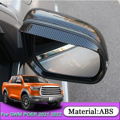 For Great Wall GWM POER 2021 2022 Car Styling Car Rearview Mirror Rain Eyebrow Sequins Auto Rainproof Sticker Auto Accessories