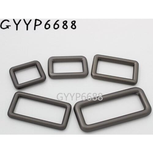 10-30-100 pieces 5 size 19-25-31-39-50mm matte gun black die-casting metal rectangle buckle for chain bag rectangle ring