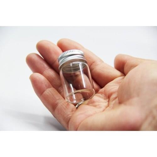 100pcs 27*40mm 12ml Glass Food Perfume Spice Bottles Tiny Jars Vial Sample Storage With Silver Screw Cap DIY Craft Wedding Decor