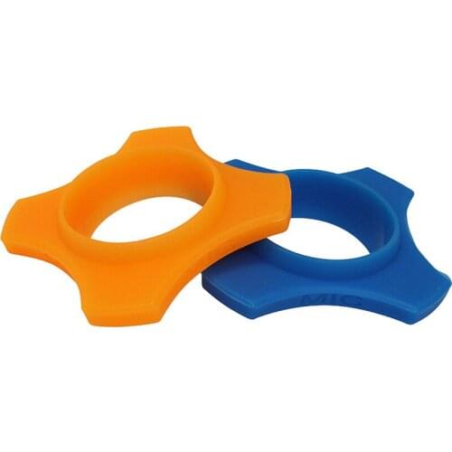 2PCS/Lot Shakeproof Anti-Rolling Ring Wireless Handheld Microphone Protection Silicone Ring for KTV Device, Orange, Blue