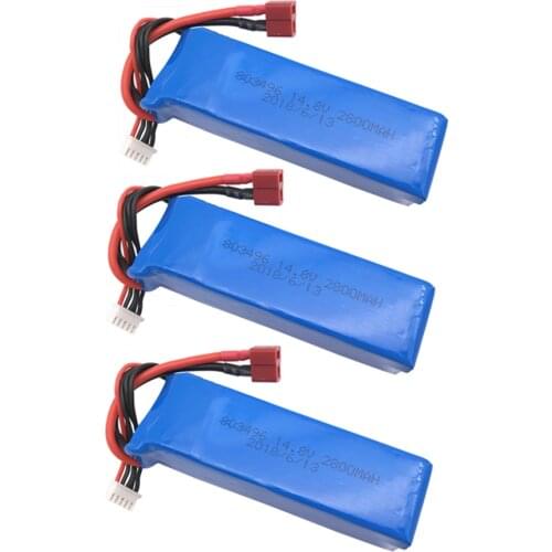 3 pcs High Quality Rechargeable Lipo Battery 14.8 V 2800mAh 4S 30C Lipo Battery XT60 Plug Free shipping