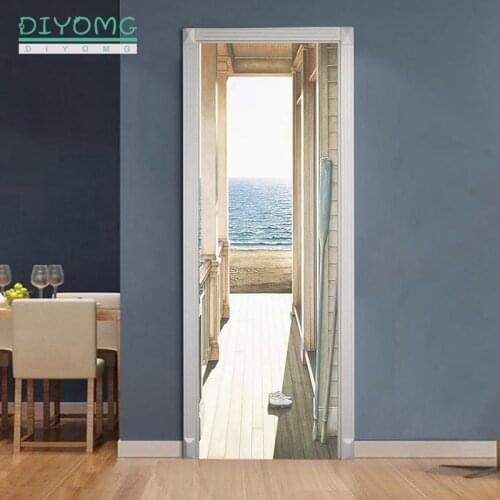 77x200cm 3D Door Stickers DIY art For Living Room Bedroom self-Adhesive Waterproof Wall Murals Removable Wallpaper Home Decor