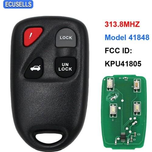 4 Button Remote Key Smart Car Key Fob 313.8MHZ For Mazda M6 RX-8 2004 2005 2006 2007 2008 FCC ID: KPU41805 Model: 41848