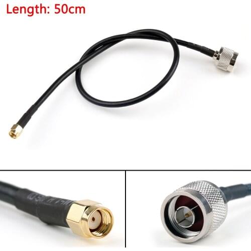 Artudatech 5PCS 20cm/50cm RG58 Cable N Male Plug To RP.SMA Male Jack Straight Crimp Coax Pigtail Connector Parts