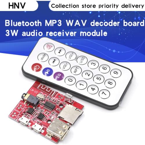 Car Bluetooth 4.1 MP3 WAV Decoding Board 3W Speaker Amplifier Audio Receiver Module Support USB/TF/U-DISK/IR Remote Control
