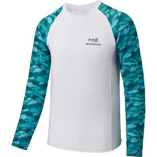 Bassdash Youth UPF50+ Camo Long Sleeve Fishing Shirt UV Protection Quick Dry Tee