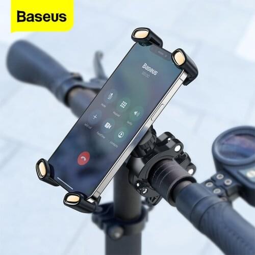 Baseus Bike Phone Holder Universal Motorcycle Bicycle Phone Holder Handlebar Stand Mount Bracket Mount Phone Holder For iPhone