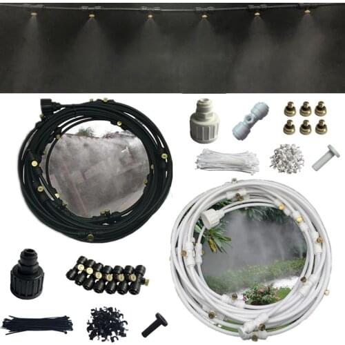 H66 Water Mist Cooling System Summer Sprinkler Brass Nozzles Outdoor Garden Greenhouse Injector Water Spray 6M-18M Watering sets