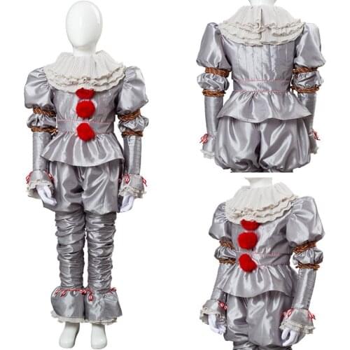 It: Chapter Two Cosplay Pennywise Costume Outfit Kids Boys Girls Joker Clown Suit Halloween Fancy Dress Children