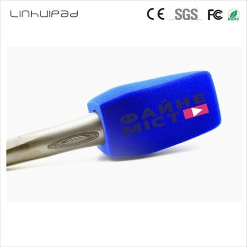 Linhuipd Reporter Interview Mic Foam windscreen Handheld windshield For TV station broadcasting Video print LOGO