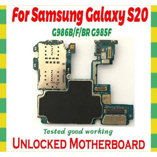 For Samsung Galaxy S20 Ultra 5G motherboard G980F G985F G986B G988B G981U Install AOS Logic Board With Chip 128GB