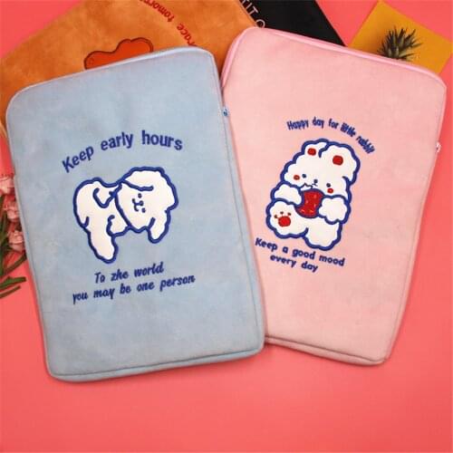 Korean Style Cartoon Cute Tablet Pouch Liner Bag for iPad Pro 9.7 10.5 11 Inch Case Funda Shockproof iPad Sleeves Storage Bag