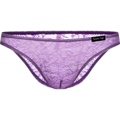 2019 High quality brand HOWE RAY Mens sexy underwear men lace underpants mens gay briefs comfortable lace Festive underwear