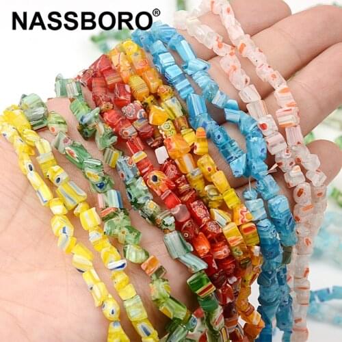 Irregular Shape Lampwork Glazed Glass Beads Freeform Chip Beads For Jewelry Making Handmade DIY Bracelet Necklace