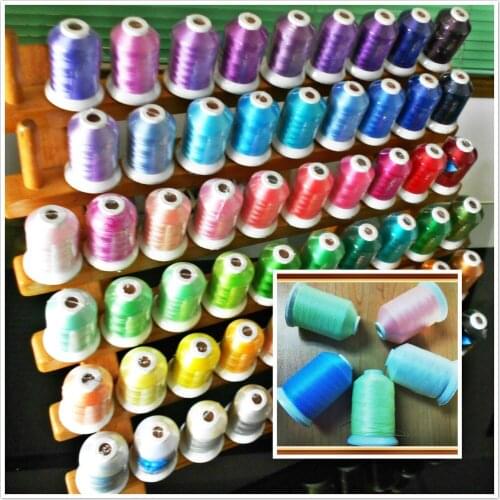 Viscose Rayon Machine Embroidery Thread Filament ,500m *58 Assorted Colors + 5 Glow in The Dark Embroidery Thread Nylon