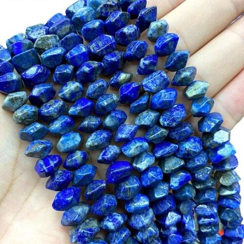 Wholesale AAA 100% Natural Lapis Lazuli Irregular Blue Wheel Faceted Stone Beads For Jewelry Making DIY Bracelet Neckalce 8-11MM