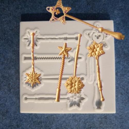 Pentagram Magic Wand Candy Chocolate Cake Mold DIY Liquid Silica Gel Liquid Silica Gel Baking A039