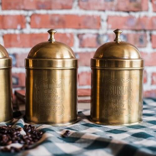 Pure Copper Storage Tank Decorative Desktop Decoration Coffee Pot Sucrier Tea Pot Retro