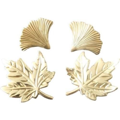 Pure Copper Maple Leaf Ginkgo Leaf Shape Handle For Cabinets And Drawers Dresser Door Knobs Pull Furniture Handles Hardware