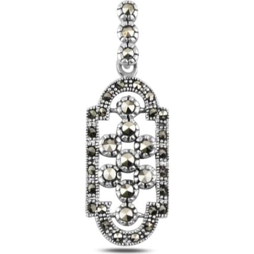 Silver 925 Sterling Marcasite Pendant