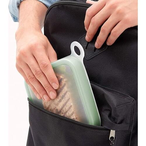 Silicone Food Container Sandwich Toast Box Kids School Breakfast Lunch Bento Box Office Worker Food Grade