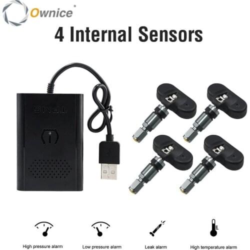USB Android Built in TPMS Car Tire Pressure Monitoring Alarm System Wireless Transmission TPMS