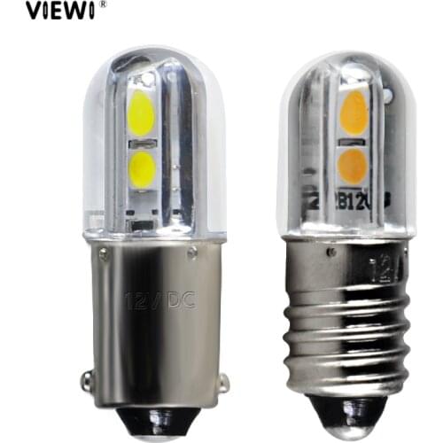 10pcs E10 BA9S T4W led bulb car interior light Dc 6v 12v 24v 36v 48v super 1W 3030 Auto instrument bulbs lamp