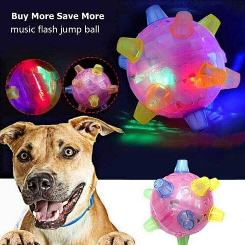 Luminous Ball Toy Electric LED Jumping Dancing Ball Flashing Music Pet Chewing Toy Kids Baby Gift Dog Supplies