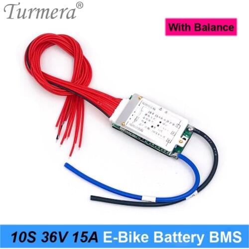 Turmera 10S 36S 42V 15A BMS Lithium Battery Protected Board with Balance for 18650 21700 Electric Bike and E-Scooter Battery Use
