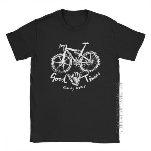Cycle T Shirts Bike Good Times T-Shirts For Men High-Grade Fabrics Novelty Male Tees Round Neck Pure Cotton Clothes Unique