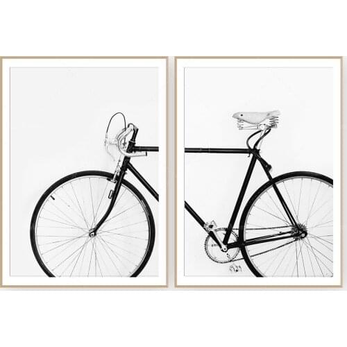 Bike wall art black and white print, bike print Scandinavian wall art decoration poster