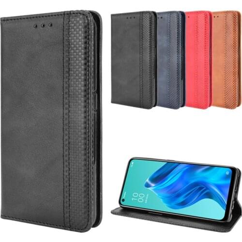 Reno5A Case Vintage Business Cover Stand Holder Shell Shockproof Wallet Capa Smart Coque for OPPO Reno5 A Para