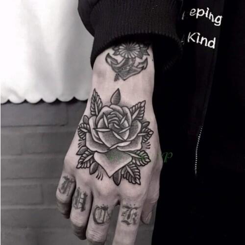 Waterproof Temporary Tattoo Sticker Rose Flower Fake Tatto Flash Tatoo Hand Arm Foot Back Tato body art for Girl Women Men