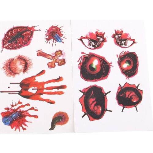 5pcs Temporary Halloween Tattoo Stickers Body Art Tattoos Sticker Waterproof For Temporary Tattoos