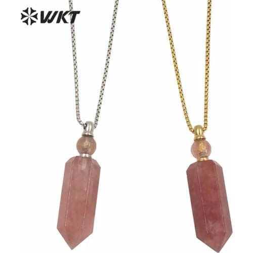 WT-N1232 Wholesale Popular Classic Lady Stone Necklace Perfume Bottle Necklace For Birthday Gift Luxury Stone Necklace 18inch