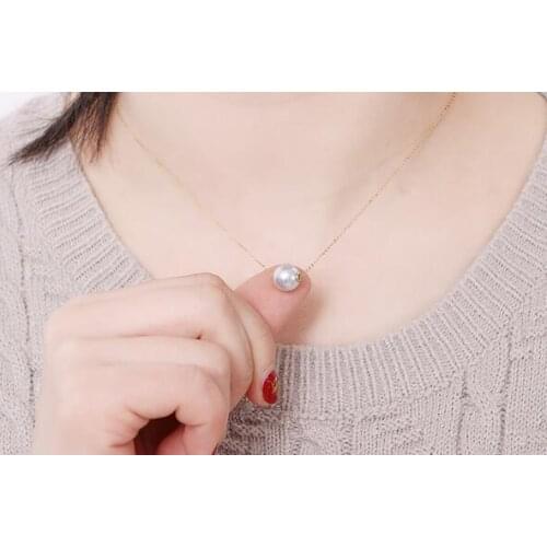 Jewellery Sea Pearl 8-8.5mm flawed LULUTONG Pearl Pendant pendant 18k Chain